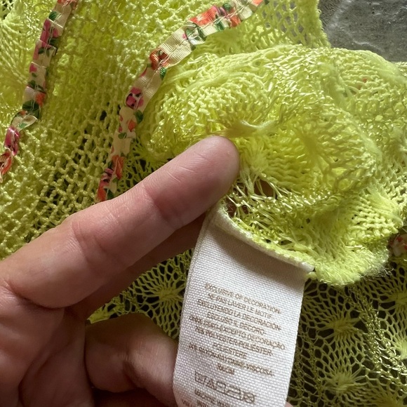 ⭐️BOGO FREE⭐️ FREE PEOPLE Madame Butterfly Lace Tank Dress in Lemon-lime - Picture 10 of 14